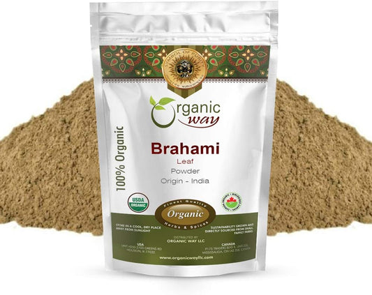 Organic Brahmi Leaf Powder (Bacopa Monnieri) - USDA Certified, Raw, Vegan, Non-GMO - 1/4 LBS - India Origin