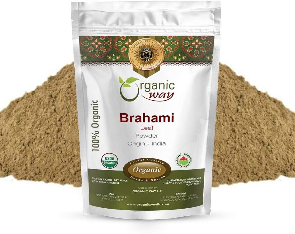 Organic Brahmi Leaf Powder (Bacopa Monnieri) - USDA Certified, Raw, Vegan, Non-GMO - 1/4 LBS - India Origin