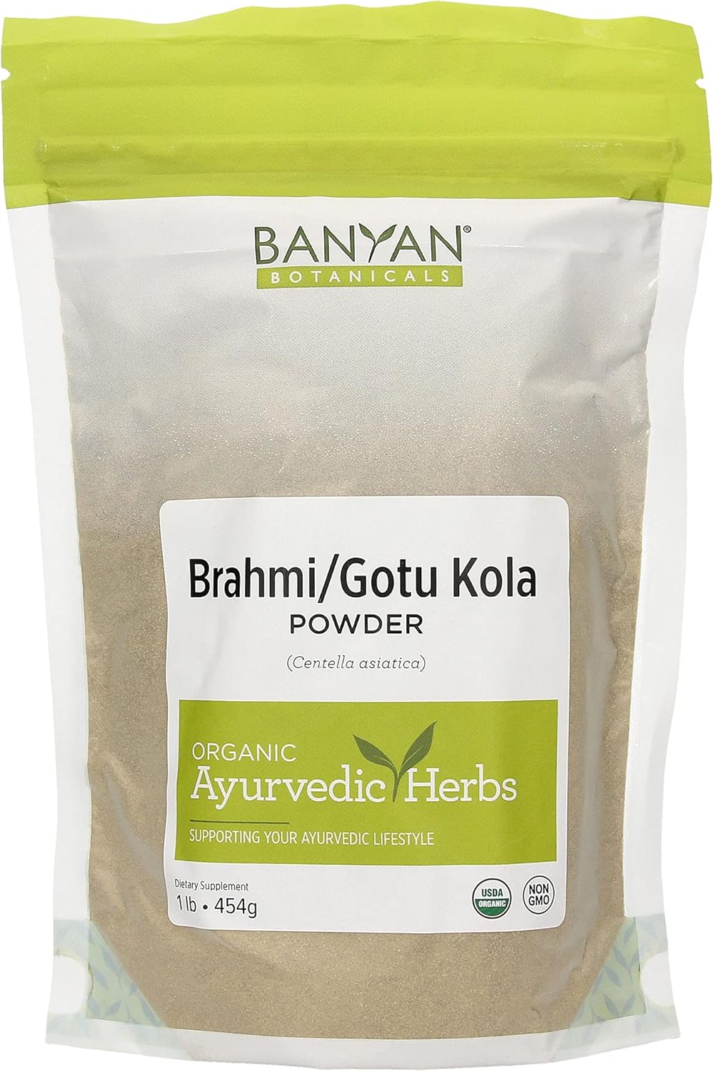 Organic Brahmi/Gotu Kola Powder for Focus, Concentration, Alertness, and Calm - 1 lb. Vegan, Non-GMO, Sustainably Sourced