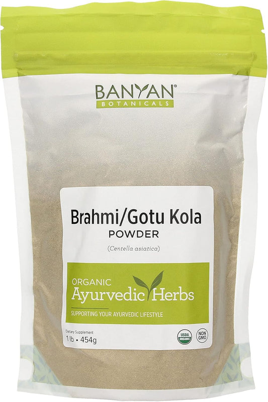Organic Brahmi/Gotu Kola Powder for Focus, Concentration, Alertness, and Calm - 1 lb. Vegan, Non-GMO, Sustainably Sourced