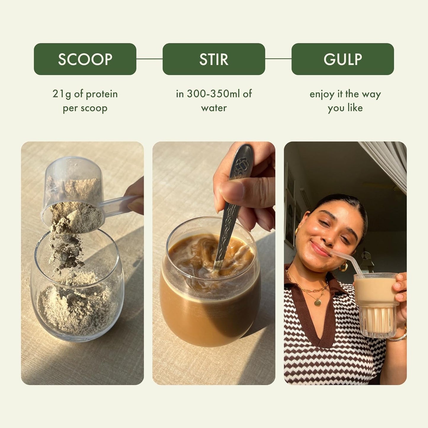Organic Brown Rice & Pea Isolate Plant Protein Powder with Real Kerala Vanilla Bean - 24G Protein/Serving, Easy Digestion - Gluten & Lactose Free - 500 G Pack