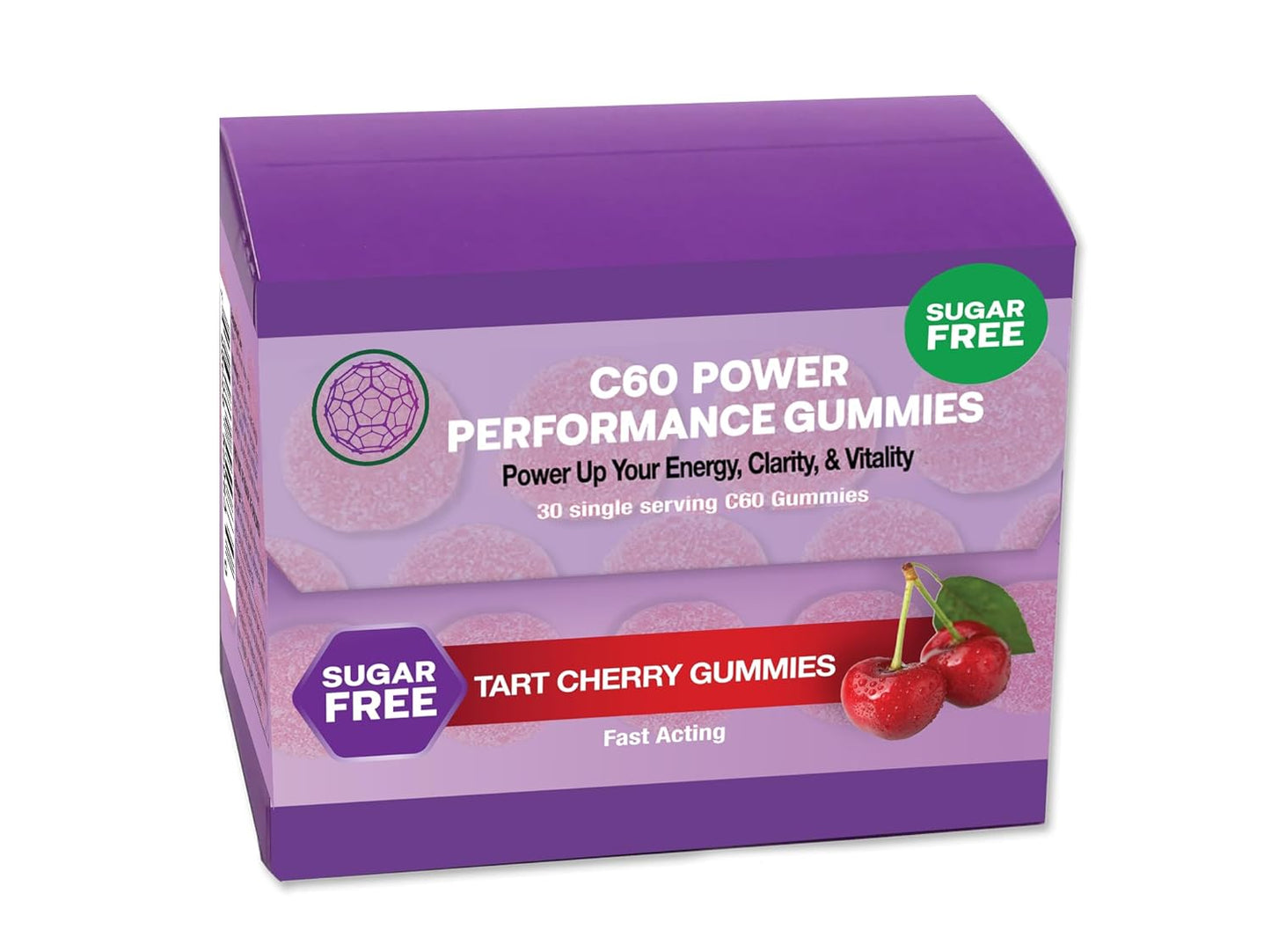 Organic C60 Power Sampler Kit with Coconut MCT Oil and Sugar-Free Tart Cherry Gummies - 4oz Oil, 30 Count Gummies