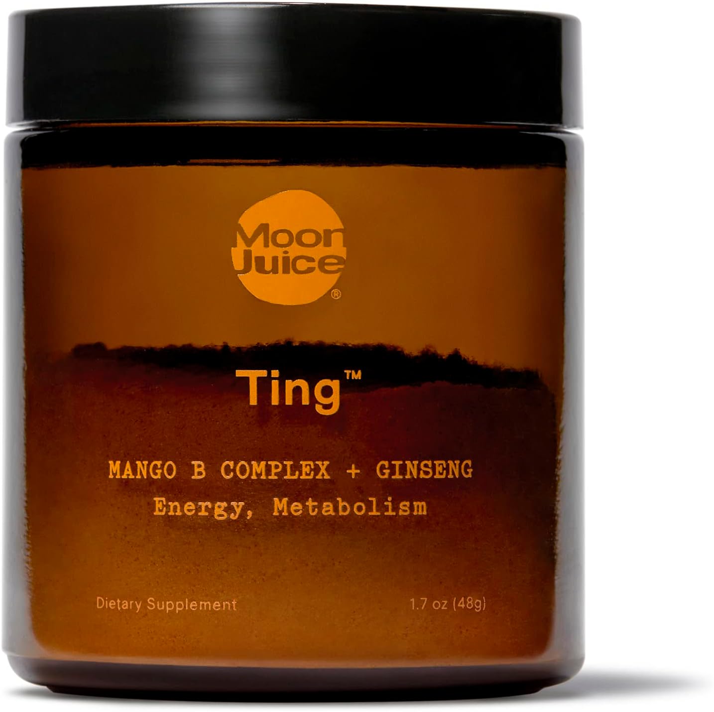 Organic Caffeine-Free Energy Supplement with Vitamin B Complex, Ginseng, Tulsi, and Guava - Moon Juice Ting Mango Jar - 25 Servings