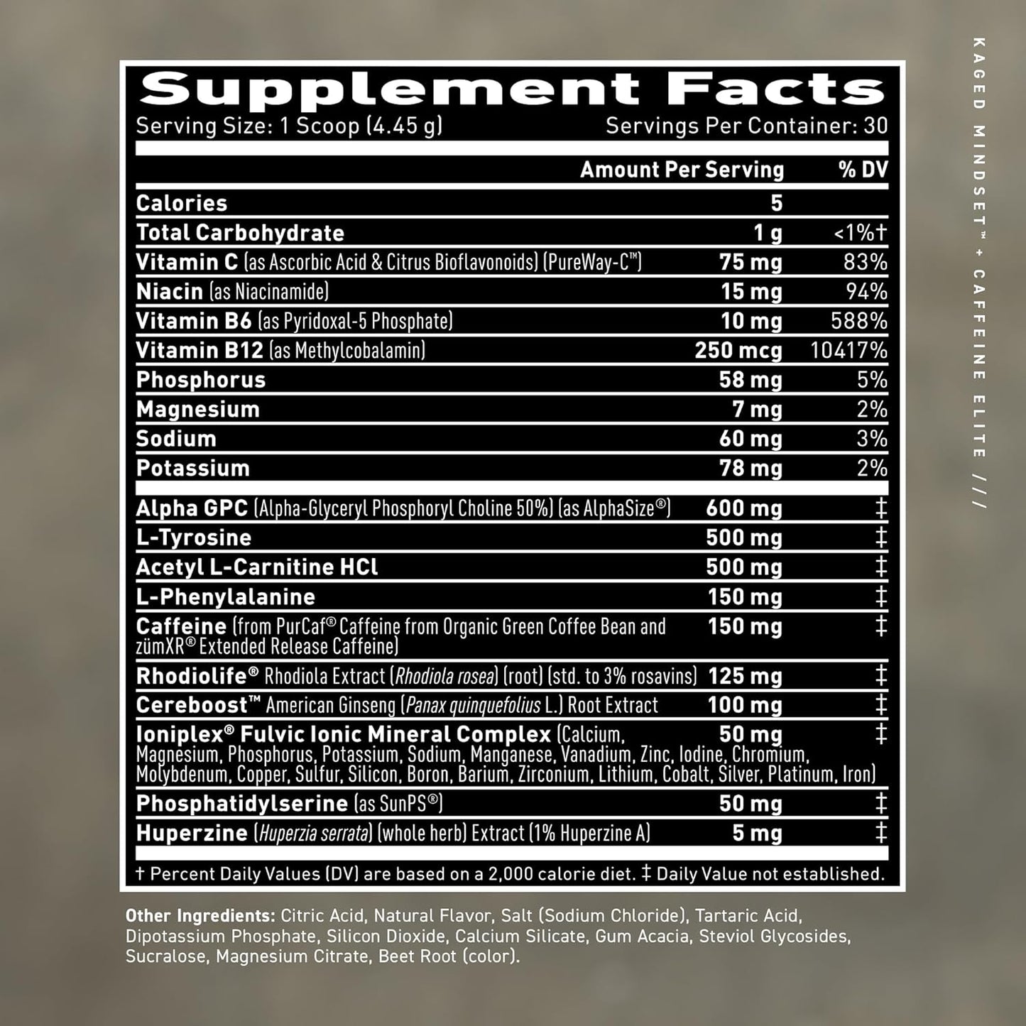 Organic Caffeine Nootropic Supplement for Focus, Energy, and Mood - Strawberry Lemonade, 30 Servings