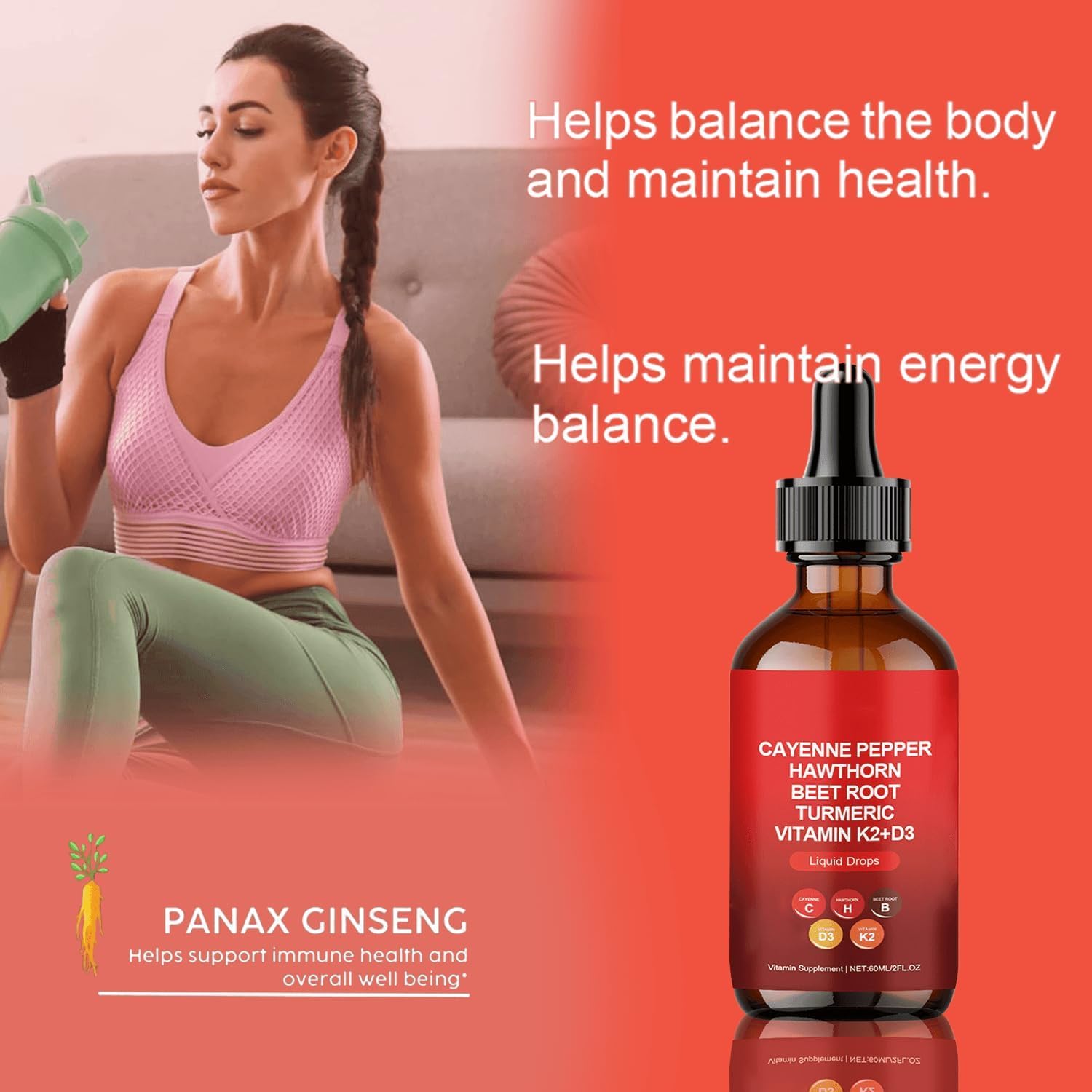 Organic Cayenne Pepper Liquid Drops with Hawthorn and Beet Root for Enhanced Supplement Support