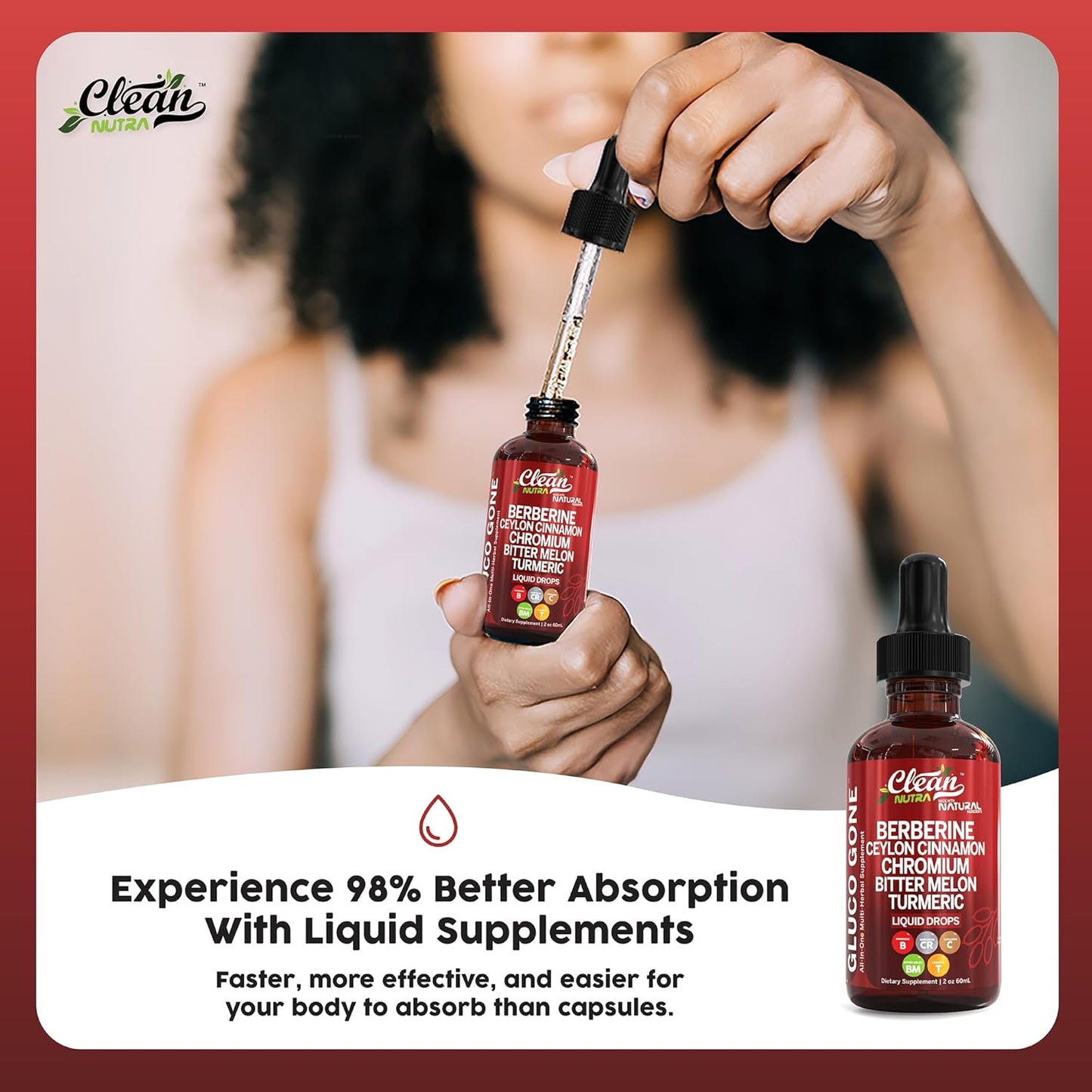 Organic Ceylon Cinnamon Berberine Liquid Drops Supplement with Bitter Melon Extract - Potent Nutraceuticals Formula