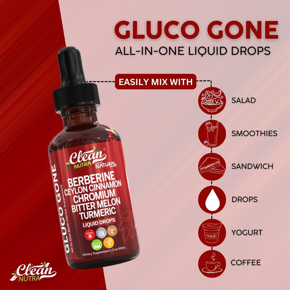 Organic Ceylon Cinnamon Berberine Liquid Drops Supplement with Bitter Melon Extract - Potent Nutraceuticals Formula