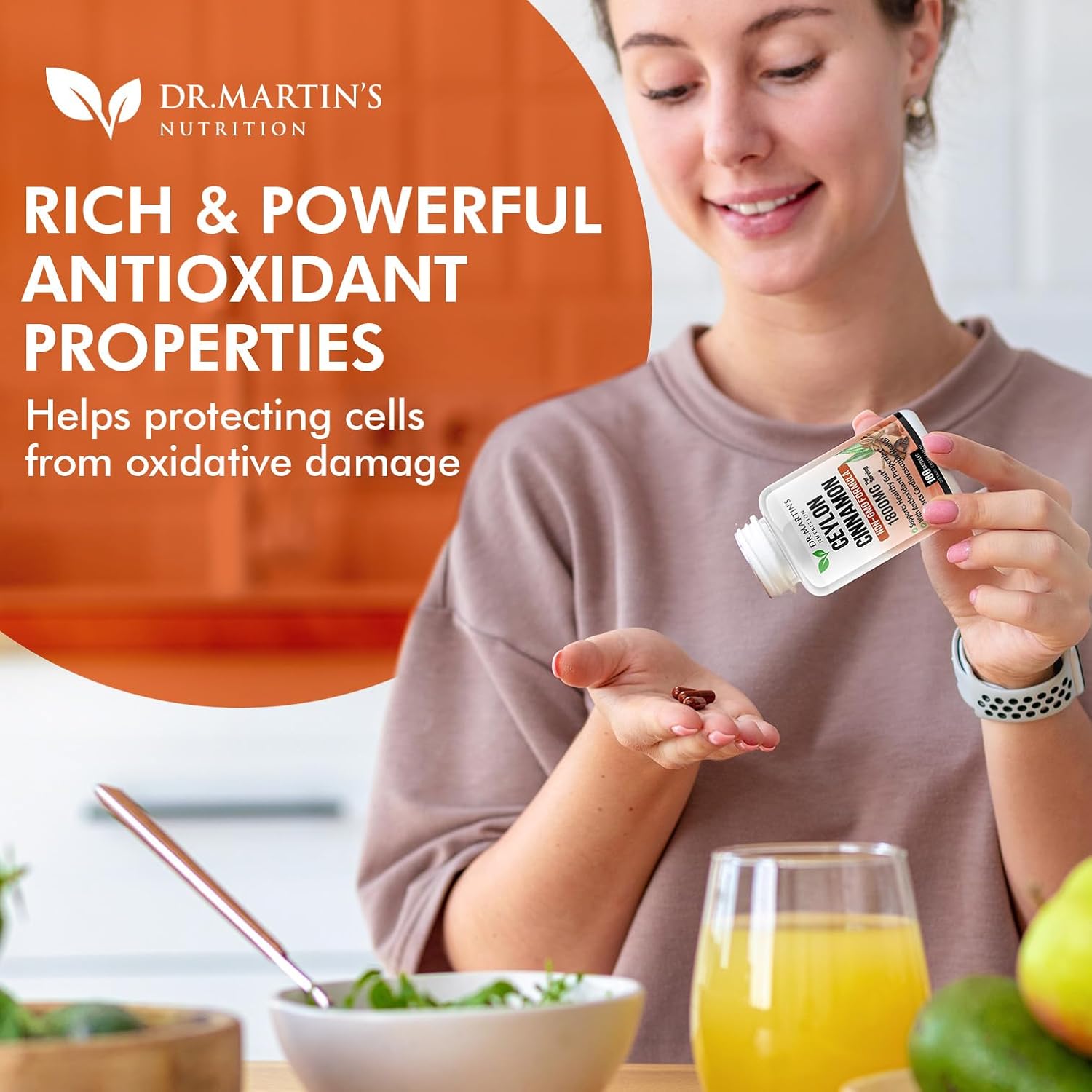 Organic Ceylon Cinnamon Capsules 1800mg | 180 Count | Supports Joint Health, Inflammation, Antioxidants, Cardiovascular | Non-GMO Gluten-Free