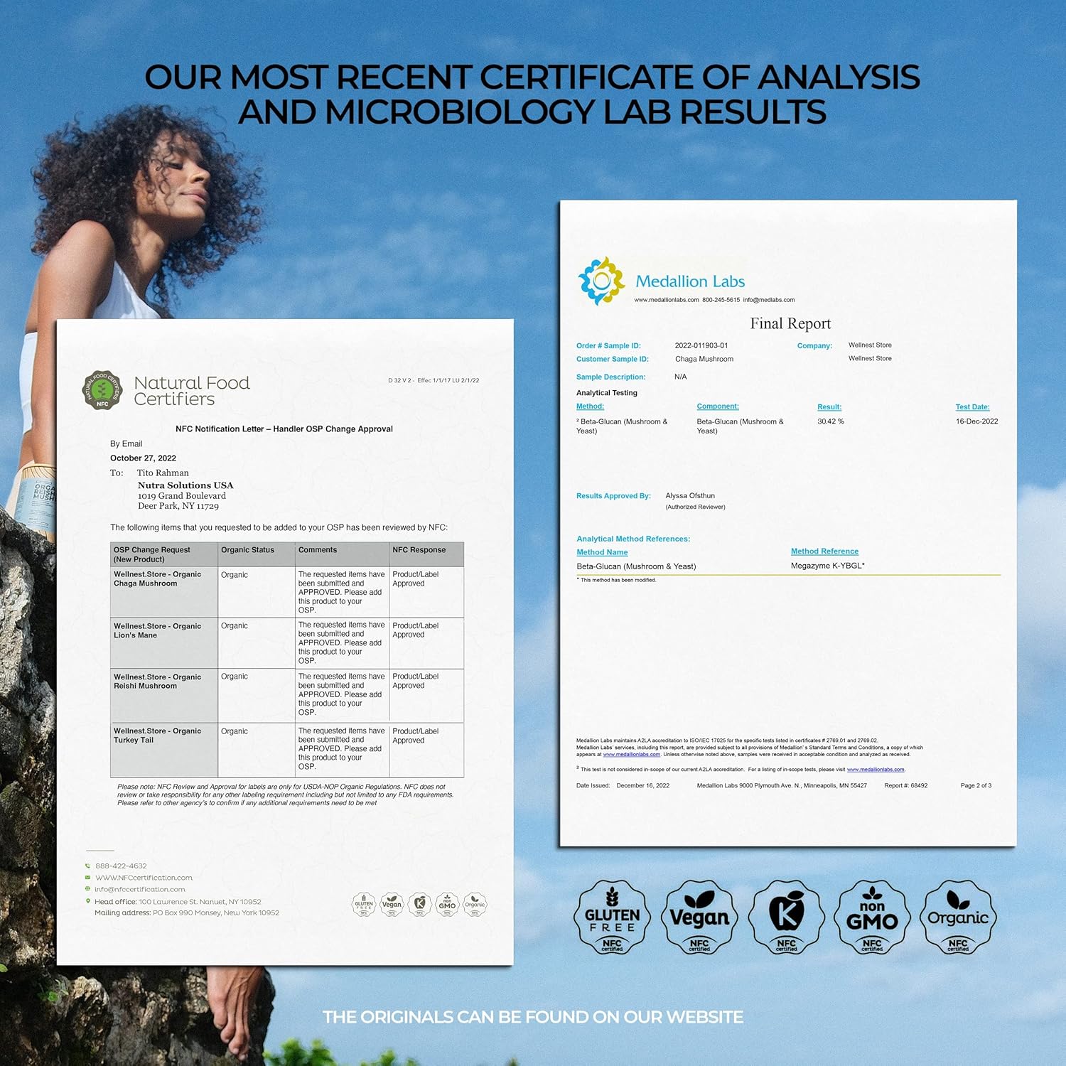 Organic Chaga Mushroom Supplement with Inonotus Extract - 60 Veggie Capsules for Inflammation and Joint Health. Immune Boosting, Cognitive Function, Antioxidant Support.