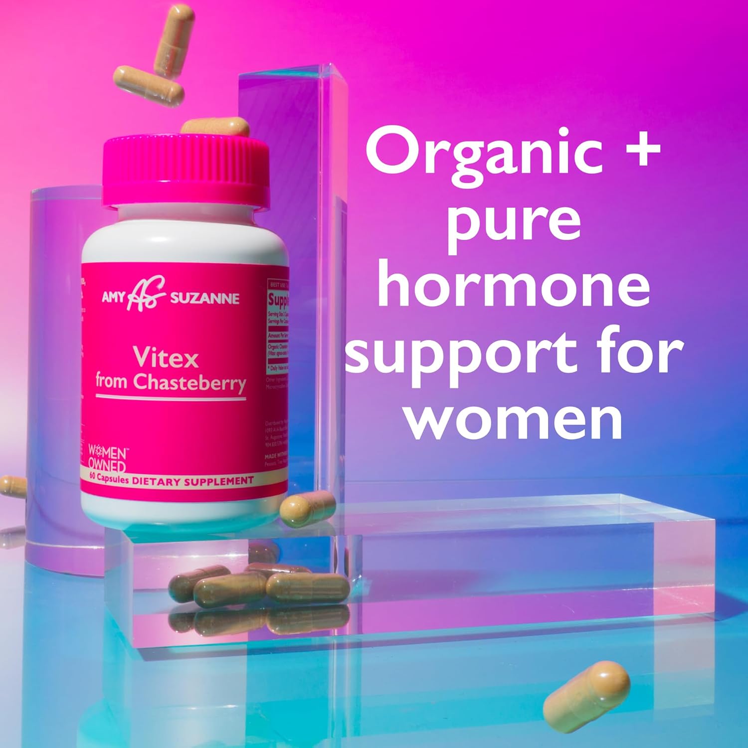 Organic Chasteberry Hormone Balance Supplement for Women - 60 Capsules for Hormone Harmony, Period Support, and Perimenopause Balance