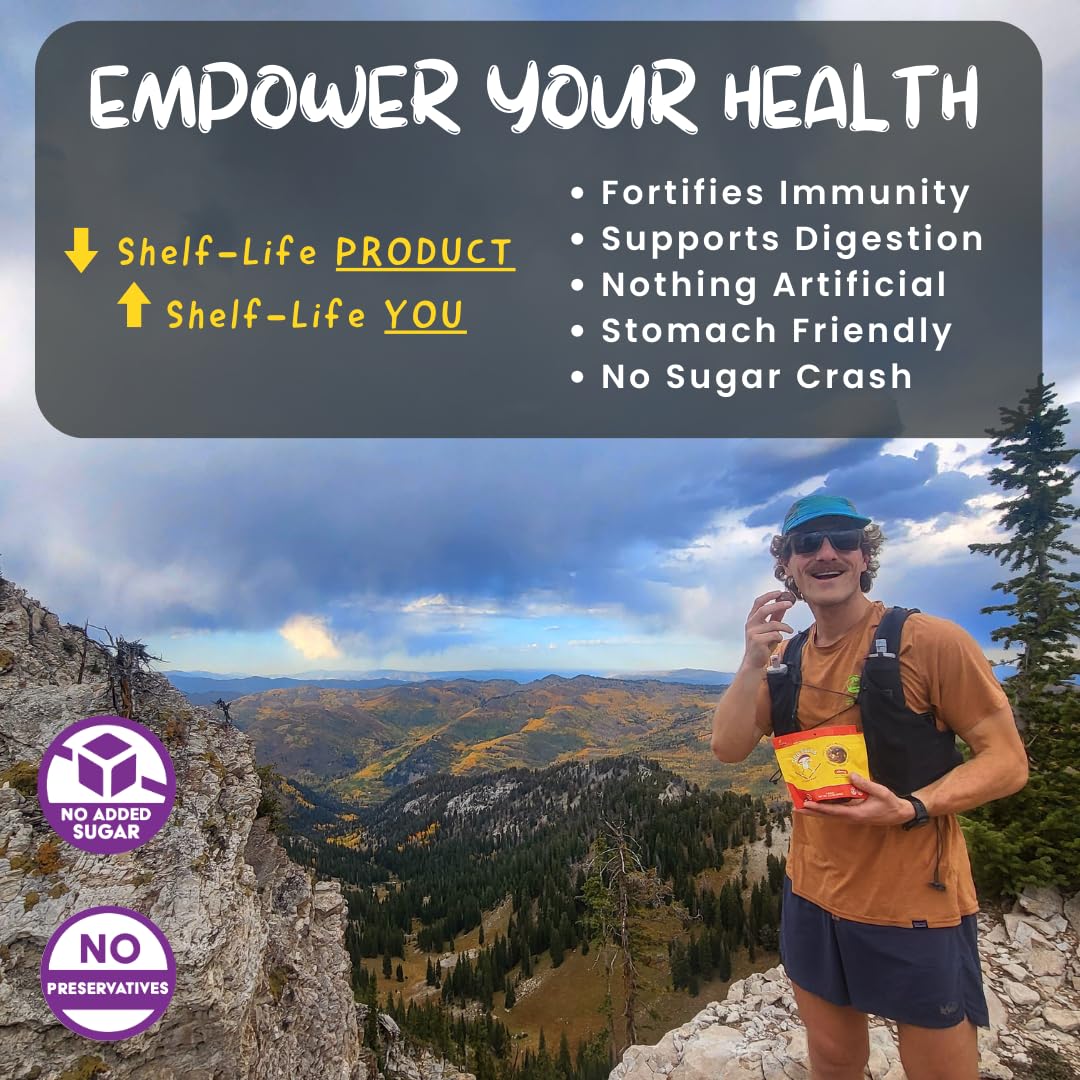 Organic Cherry Energy Balls with Superfood Mushrooms - Vegan Snack for Running, Cycling, Hiking - Lion's Mane Focus, Cordyceps Energy - Gluten Free - Kids & Adults - 8.5 oz