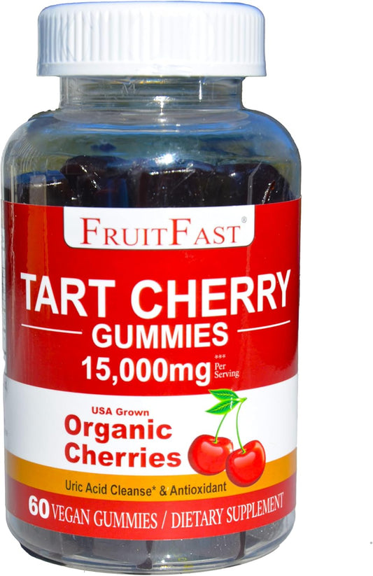 Organic CherryFlex Paste Tart Cherry Gummies (60 Count) - Antioxidant & Uric Acid Support for Joint Relief - Vegan & All Natural