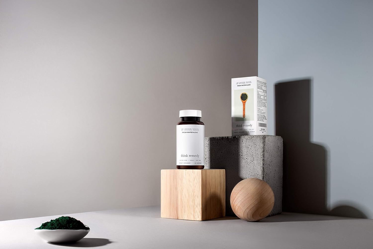 Organic Chlorella Spirulina Capsules - Detox Supplement with Potent Chlorophyll - 60 Pills - Freshwater Algae Blend