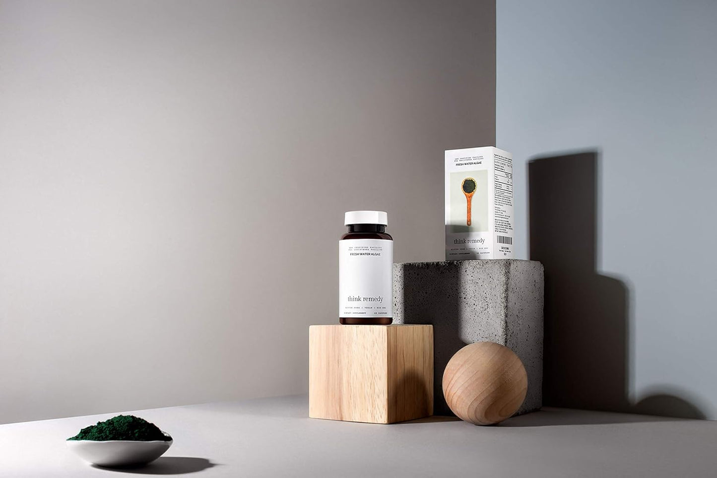 Organic Chlorella Spirulina Capsules - Detox Supplement with Potent Chlorophyll - 60 Pills - Freshwater Algae Blend