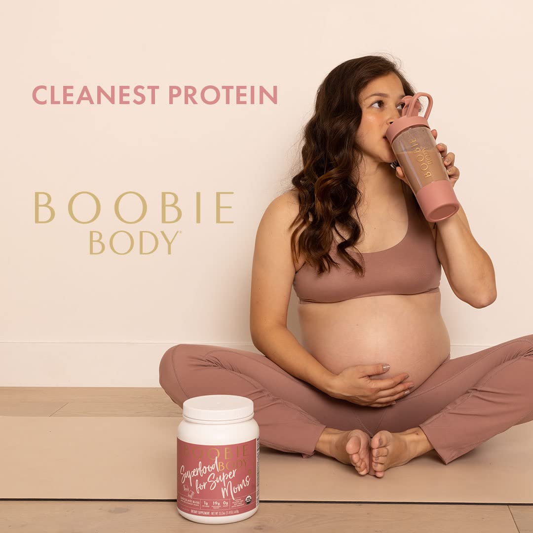 Organic Chocolate Bliss Superfood Protein Shake for Moms, Pregnancy & Lactation Support - Dairy-Free, Gluten-Free, Vegan with Probiotics (20 Servings)