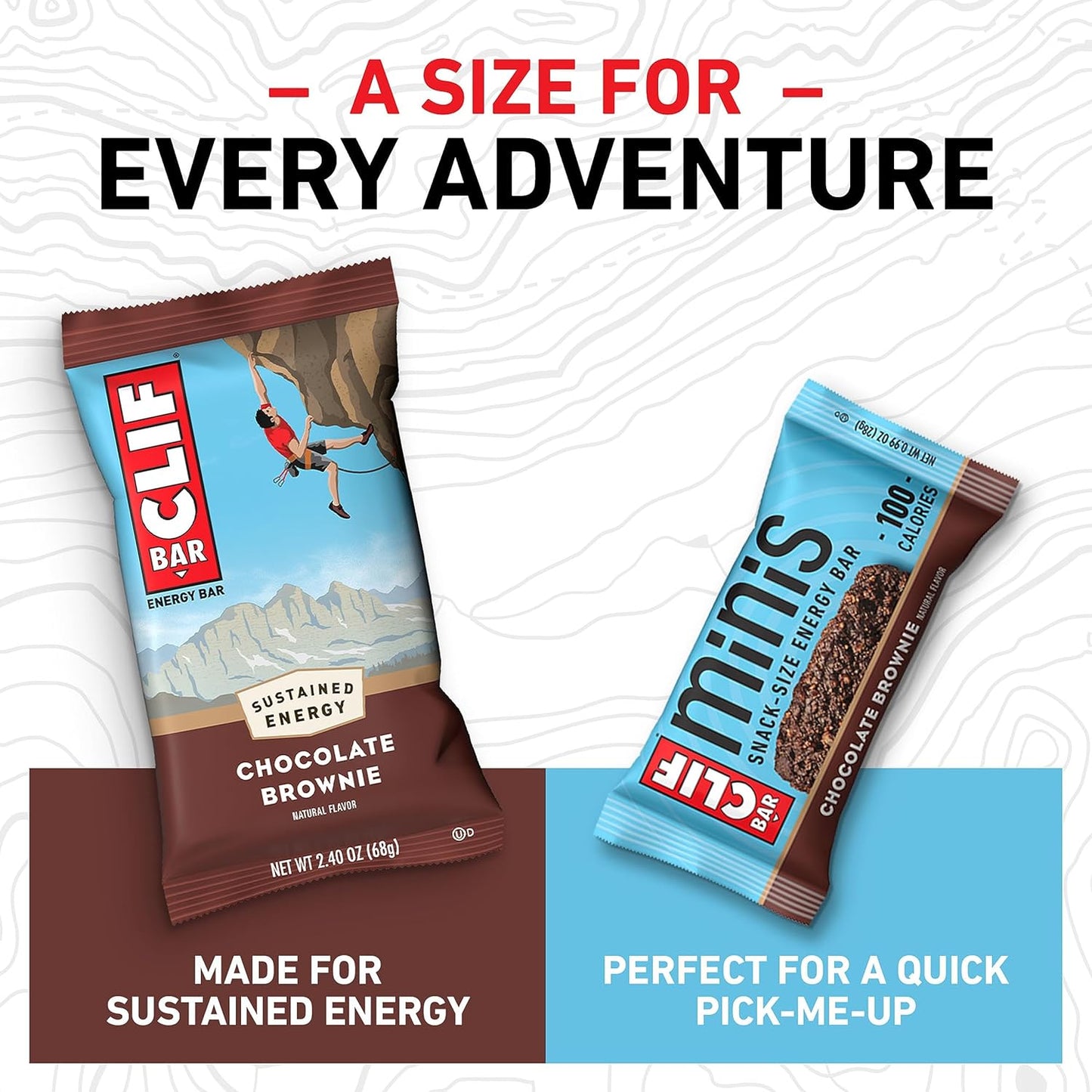 Organic Chocolate Brownie CLIF BAR Energy Bars - Plant Based, Non-GMO - Full Size & Mini Bars - 20 Count