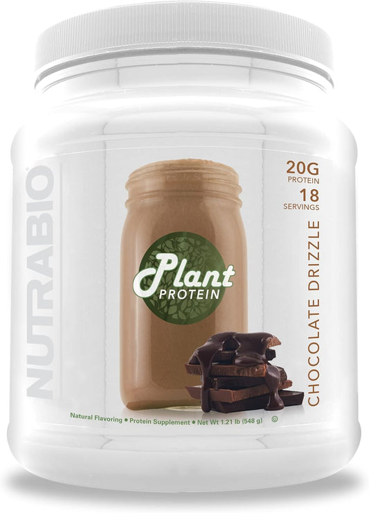 Organic Chocolate Drizzle Vegan Plant Protein Powder - 20G Protein per Scoop - Dairy-Free - 18 Servings