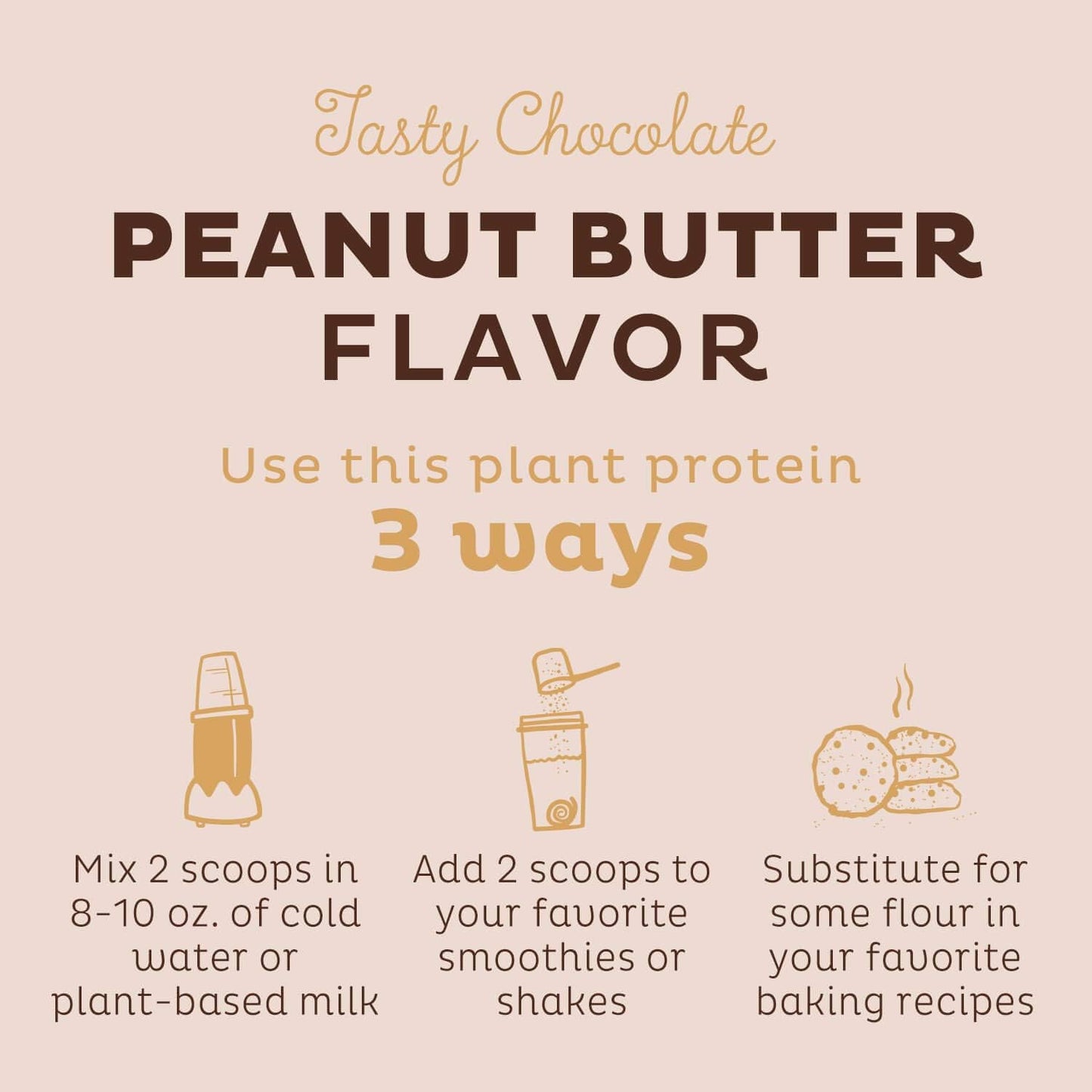 Organic Chocolate Peanut Butter Vegan Protein Powder - Low Carb Pea Blend with Vitamins & Minerals - Keto, Dairy & Soy Free - 10 Servings