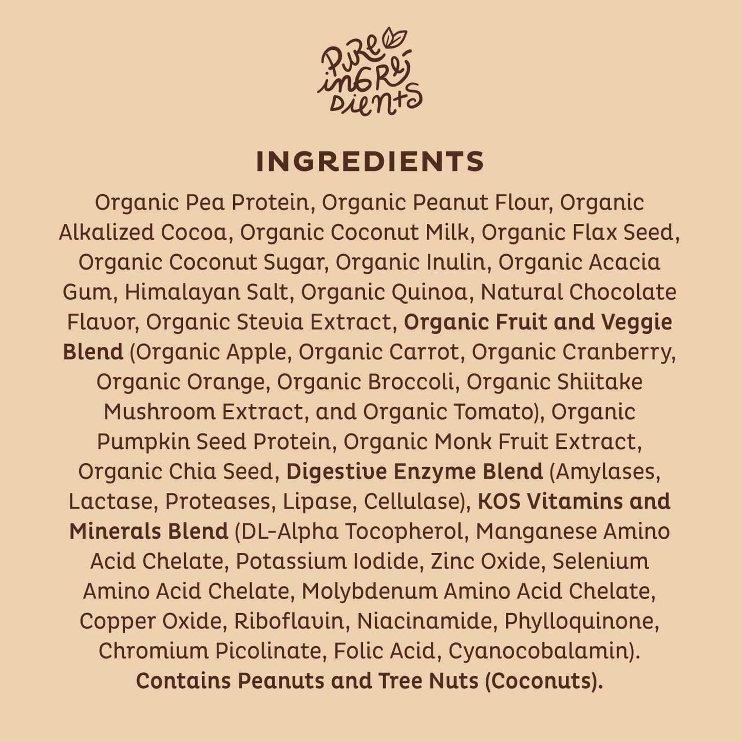 Organic Chocolate Peanut Butter Vegan Protein Powder - Low Carb Pea Blend with Vitamins & Minerals - Keto, Dairy & Soy Free - 10 Servings