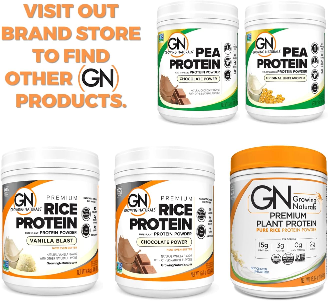 Organic Chocolate Rice Protein Powder - 16.8 oz, Non-GMO, Vegan Friendly
