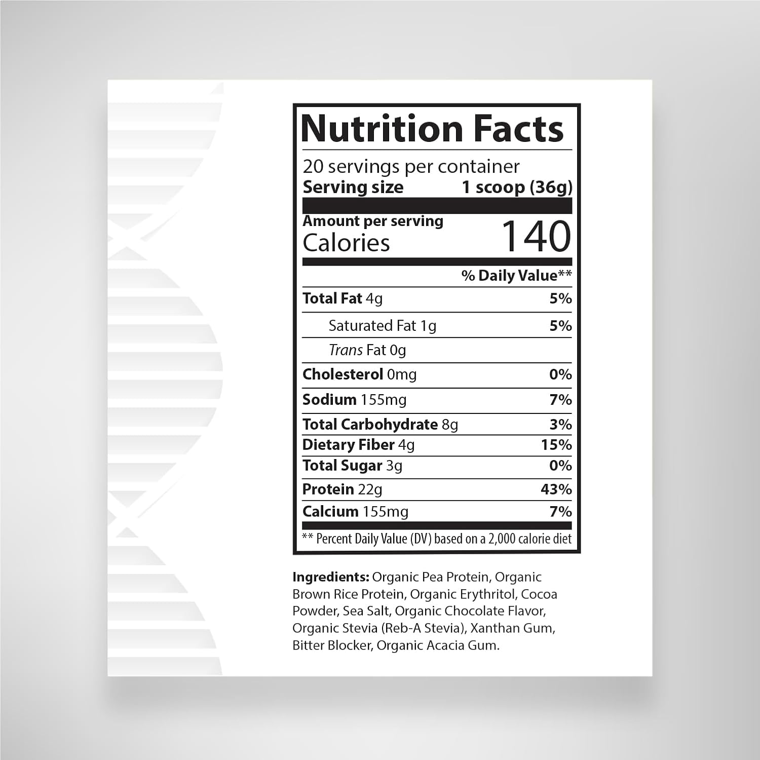 Organic Chocolate Vegan Protein Powder with 22g Plant Based Protein for Muscle Support and Recovery - Made in USA, Non-GMO, Gluten Free