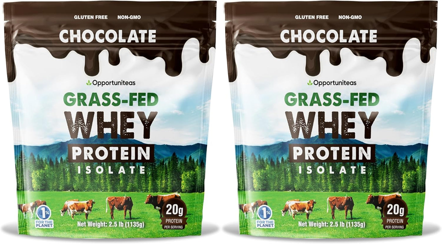 Organic Chocolate Whey Protein Isolate Powder - 20g Protein, Hormone-Free, Non GMO - 5lb
