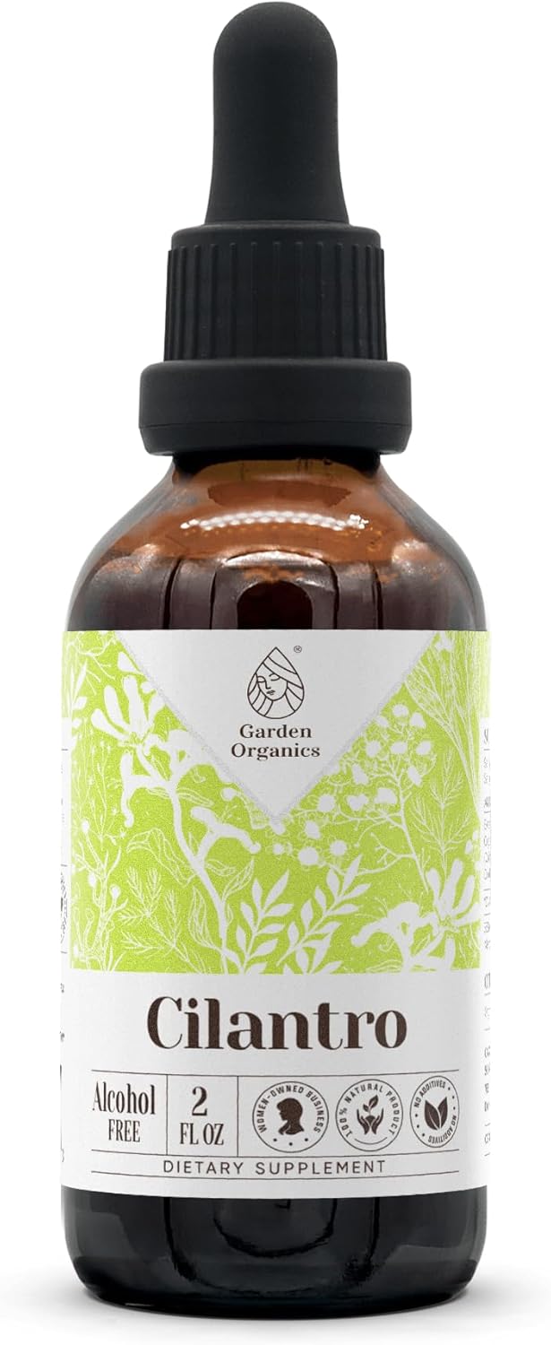 Organic Cilantro Liquid Drops Extract, 100% Alcohol-Free Immune System Booster Tincture (2 fl oz)