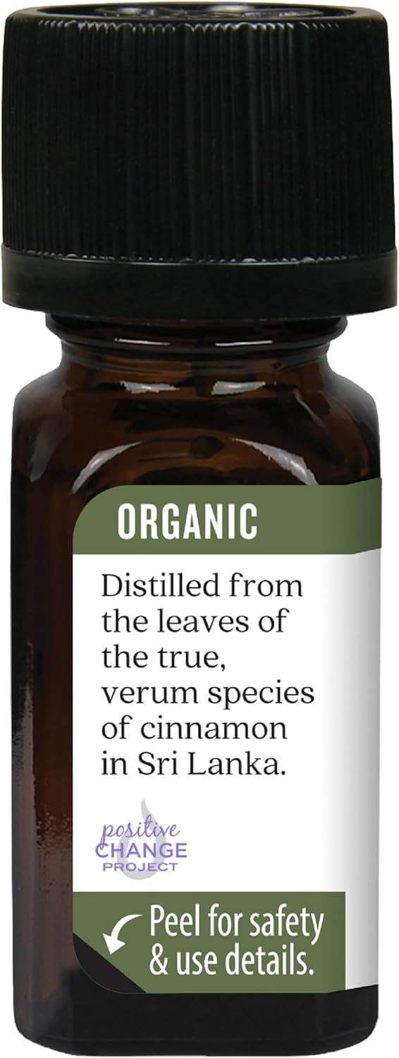 Organic Cinnamon Leaf Essential Oil by Aura Cacia - 0.25 Ounce Bottle