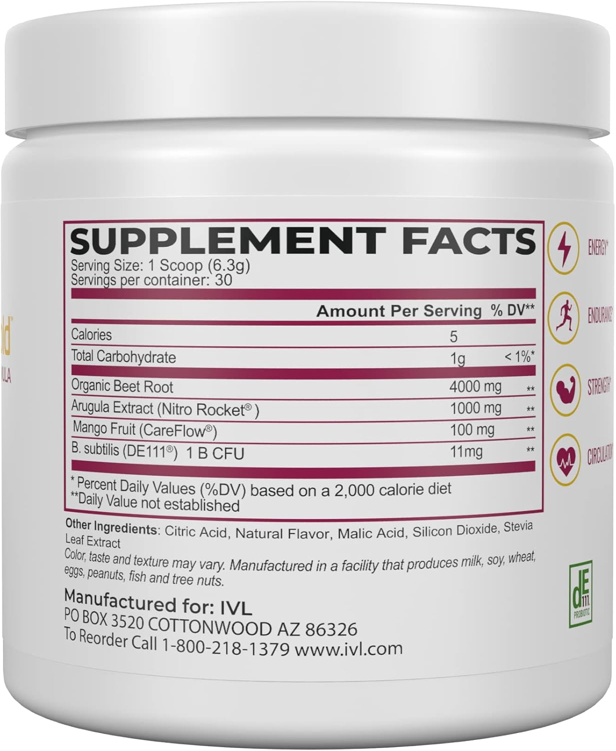 Organic CircuMax Gold Nitric Oxide Boost Powder with Beetroot and Mango - 30 Servings