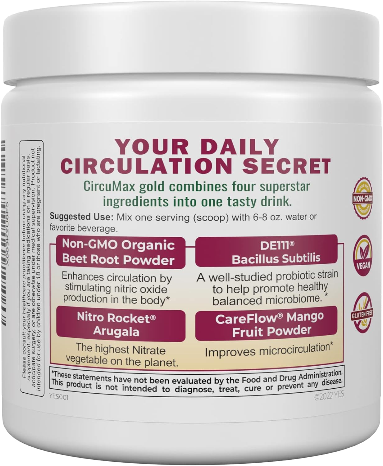 Organic CircuMax Gold Nitric Oxide Boost Powder with Beetroot and Mango - 30 Servings