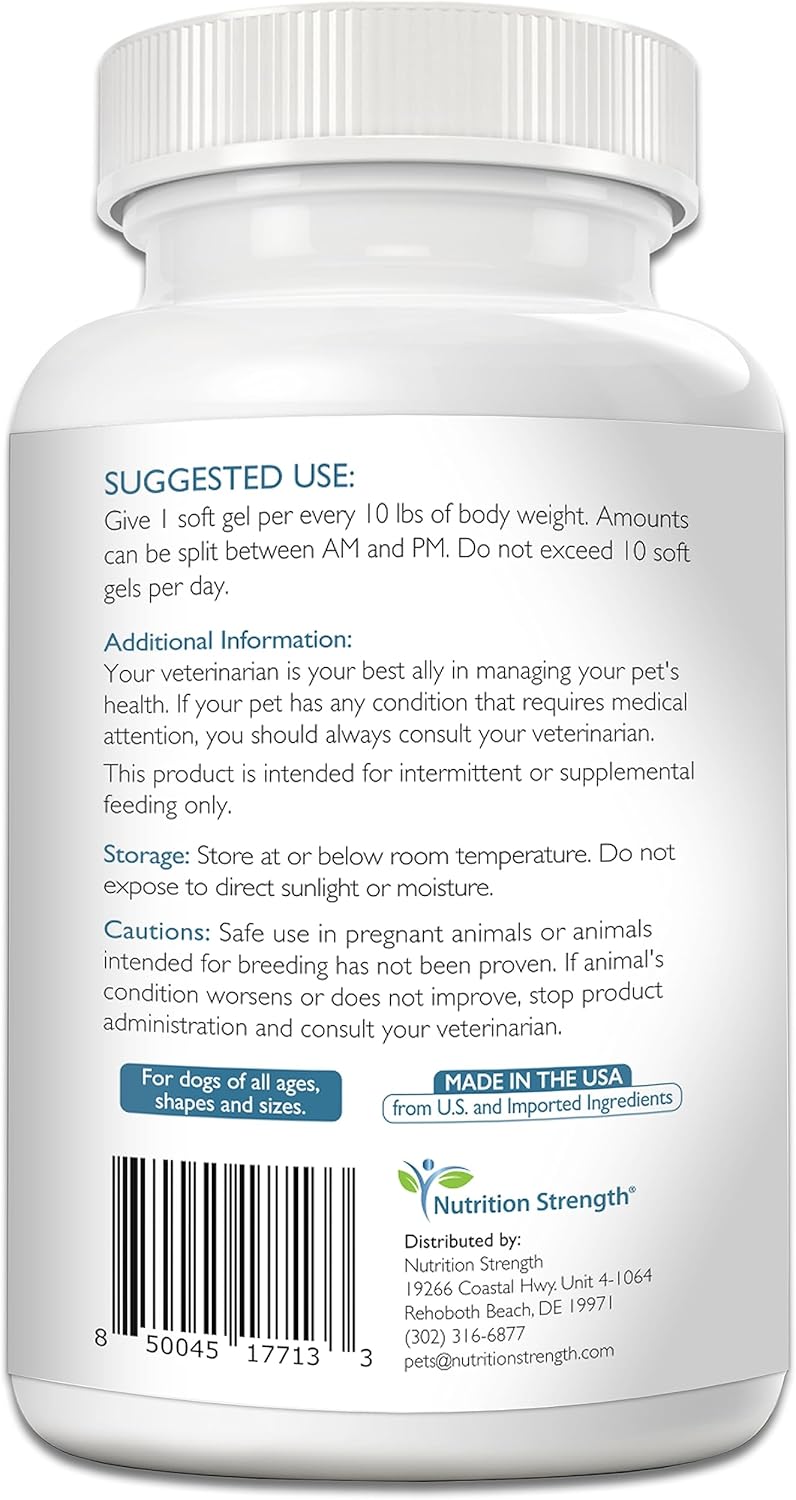 Organic Coconut MCT Oil for Dogs: Skin & Coat Protection, Immune Boost, Metabolism Support - 90 Soft Gels