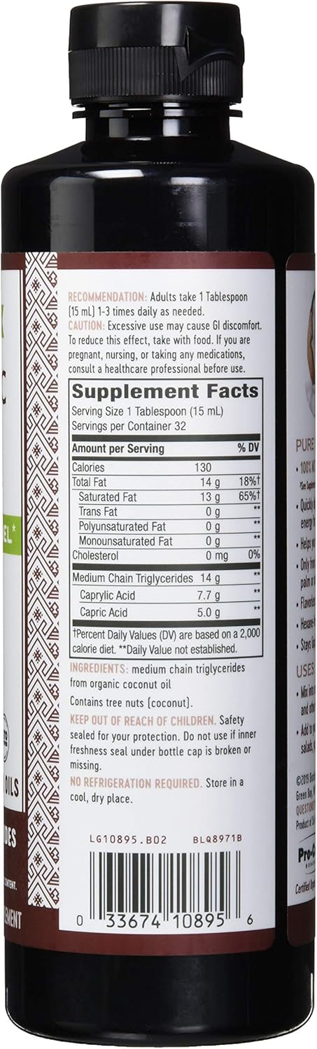 Organic Coconut MCT Oil, Non-GMO, Gluten-Free, 14g MCTs per Serving, 32oz (Pack of 2) by Nature's Way