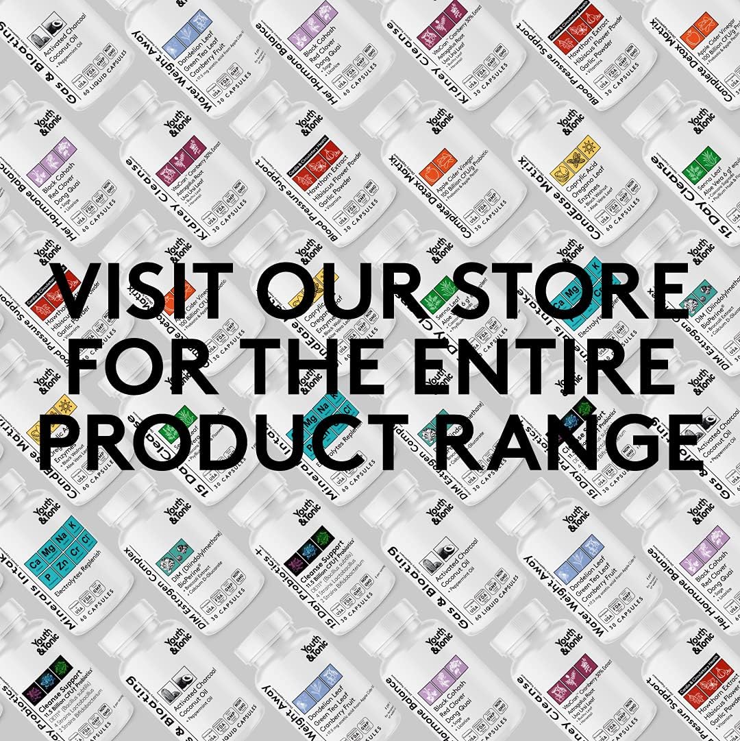 Organic Coconut Oil & Peppermint Activated Charcoal Pills for Gas Relief - 60 Liquid Capsules for Digestive System Detox in Men & Women