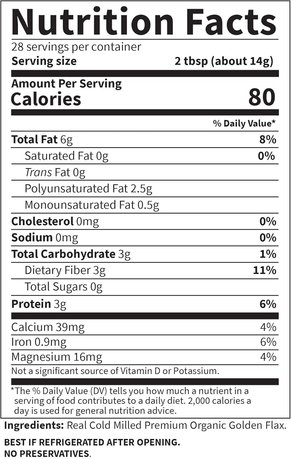 Organic Cold Milled Flaxseed Meal for Women and Men - High Omega 3, Fiber, and Protein - 100% Natural - 28 Servings - Pack of 3