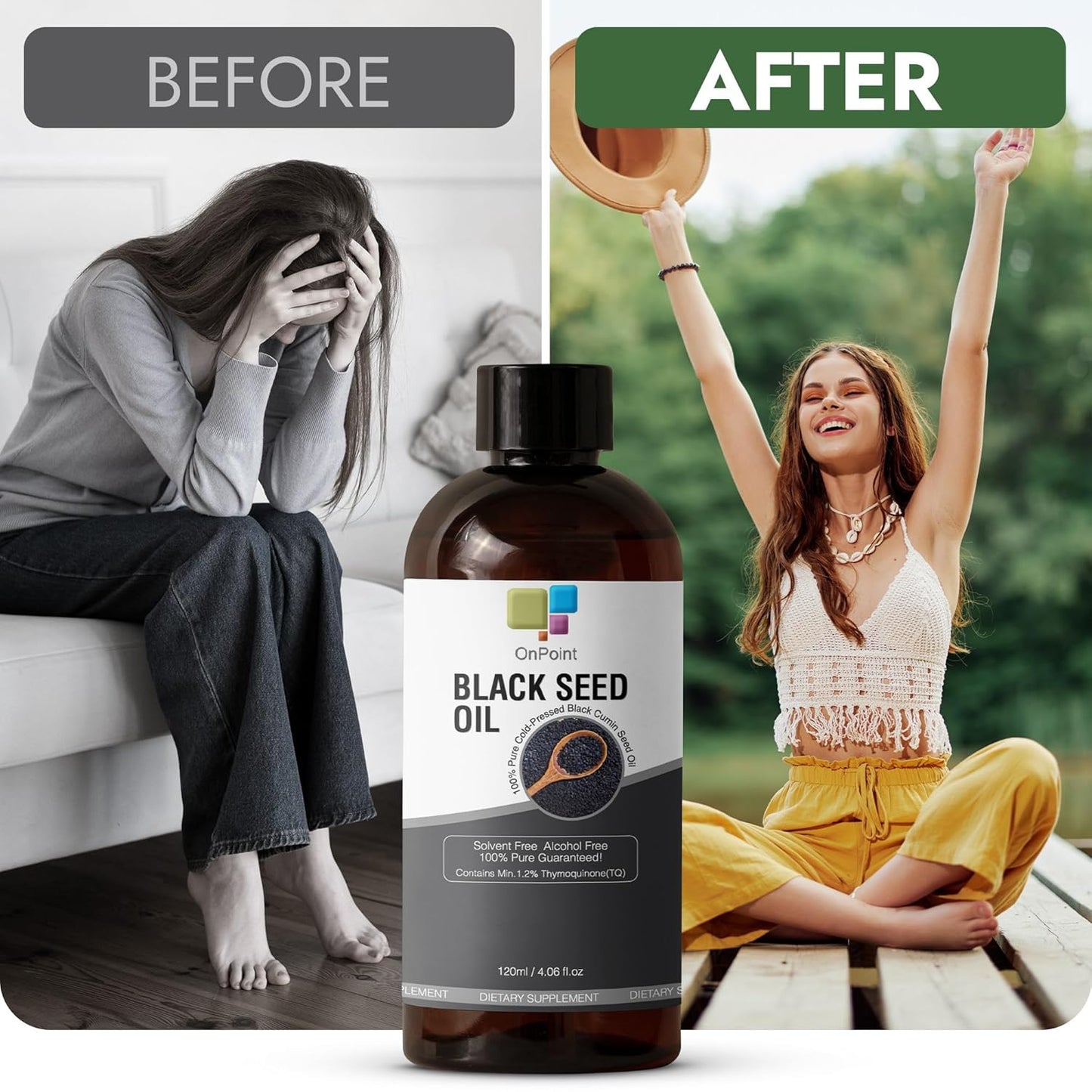 Organic Cold-Pressed Black Seed Oil for Radiant Skin and Lustrous Hair 4.06 oz - Rich in Thymoquinone and Omega 3-6-9