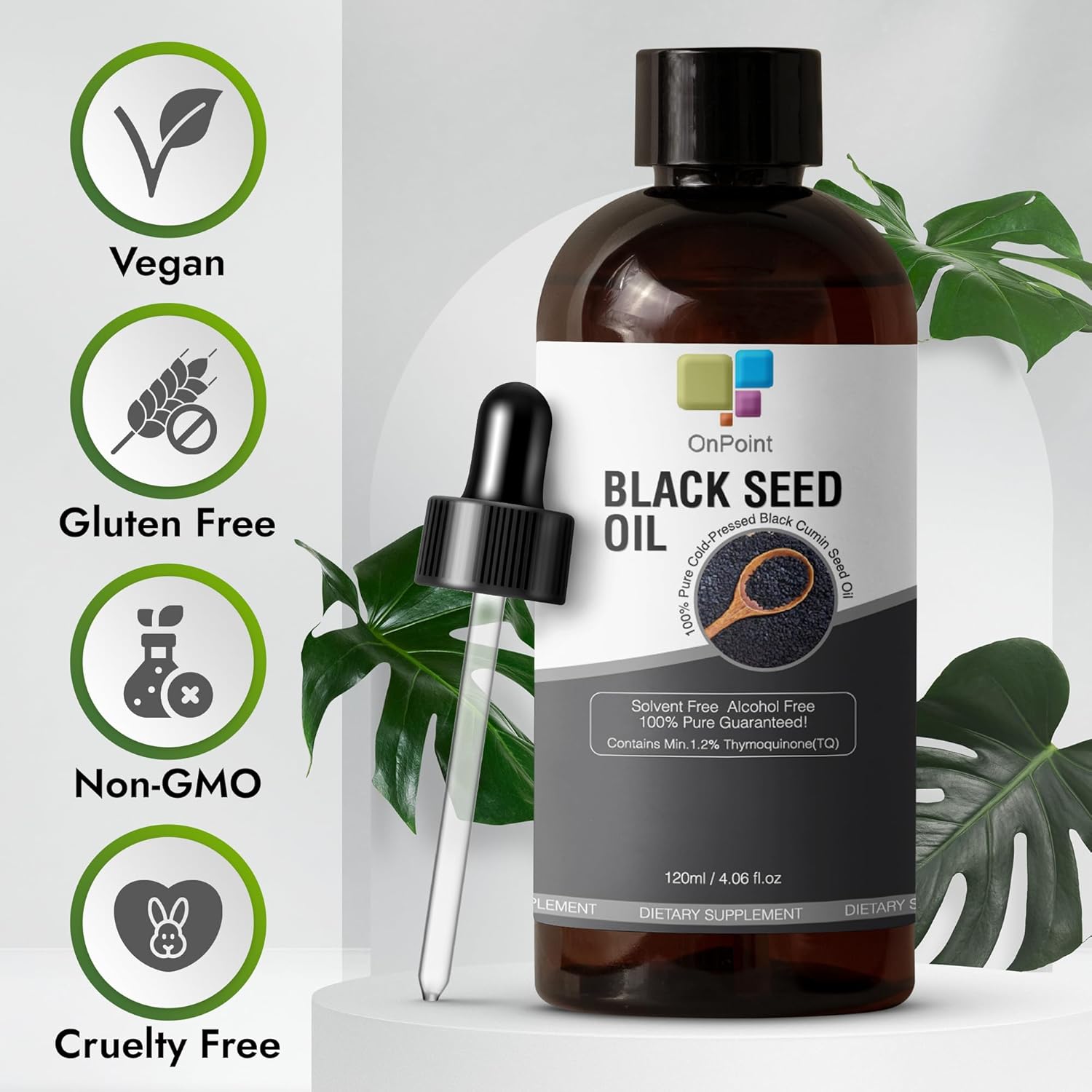 Organic Cold-Pressed Black Seed Oil for Radiant Skin and Lustrous Hair 4.06 oz - Rich in Thymoquinone and Omega 3-6-9