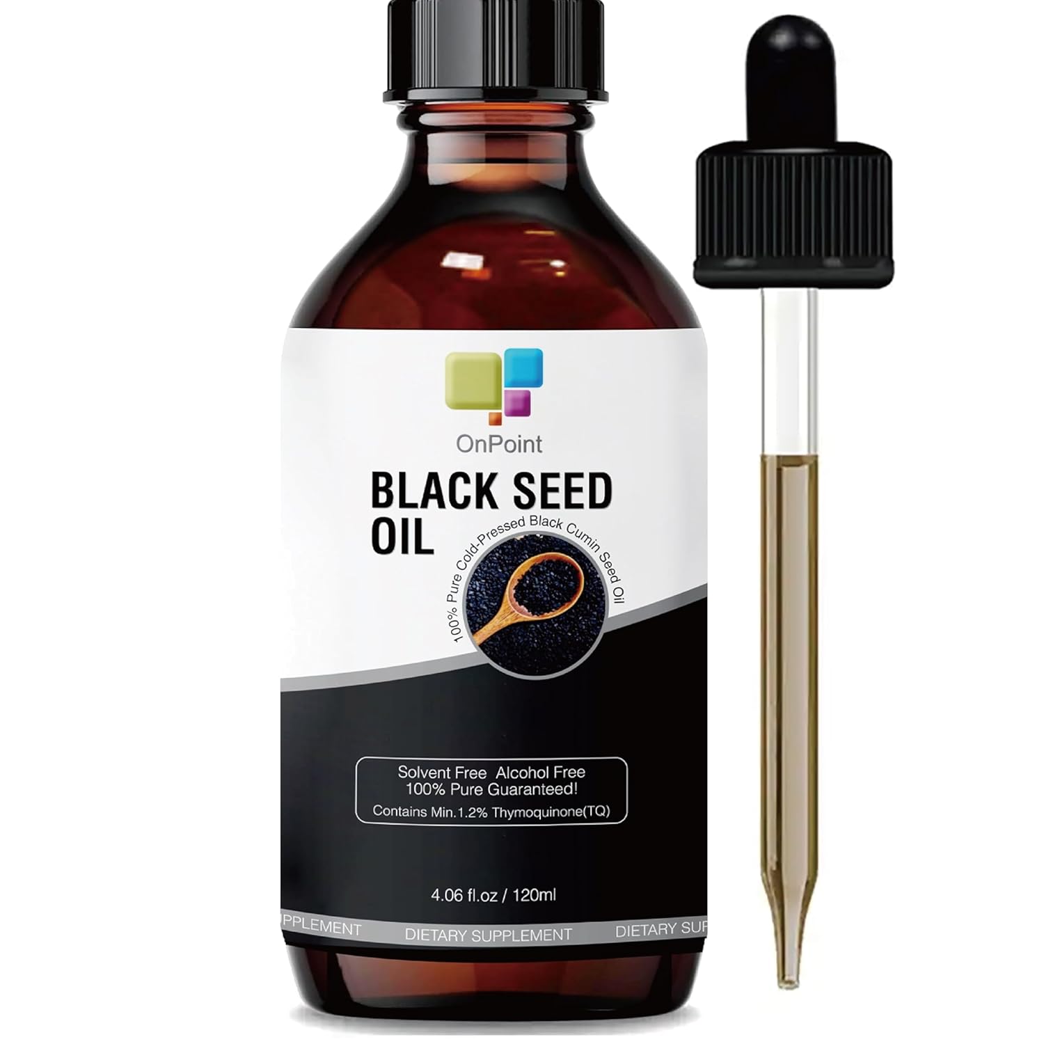 Organic Cold-Pressed Black Seed Oil for Radiant Skin and Lustrous Hair 4.06 oz - Rich in Thymoquinone and Omega 3-6-9