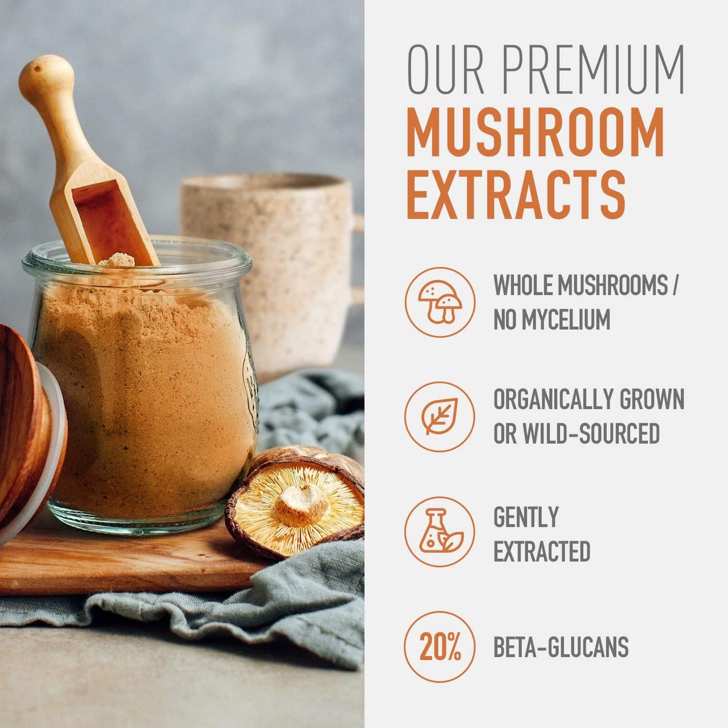 Organic Cordyceps Mushroom Powder Supplement for Energy, Stamina, and Endurance - 45g, 30 Servings - Energize and Boost Your Performance