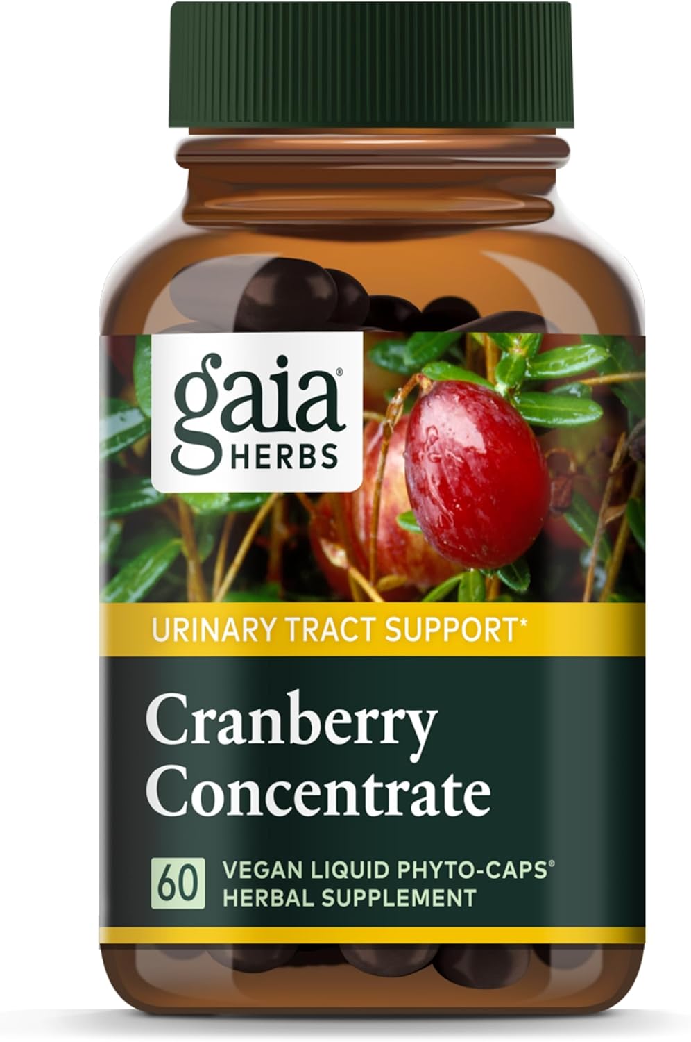 Organic Cranberry Concentrate Capsules for Urinary Tract Health - Vegan Liquid Phyto-Caps with Organic Cranberry Juice Extract - 60 Capsules
