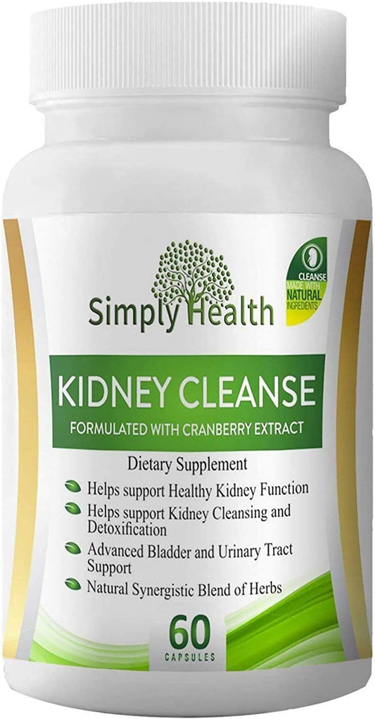 Organic Cranberry Kidney Cleanse Supplement - Supports Bladder & Urinary Tract Health - Natural Detox for Men & Women - GMP Certified - 60 Capsules