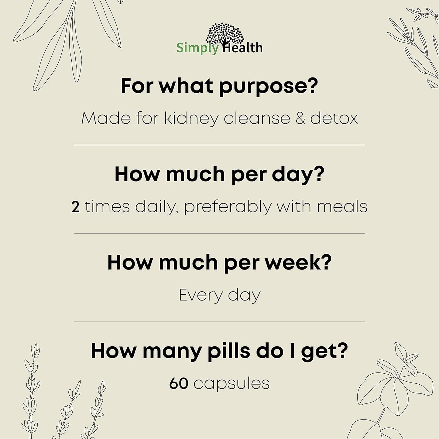 Organic Cranberry Kidney Cleanse Supplement - Supports Bladder & Urinary Tract Health - Natural Detox for Men & Women - GMP Certified - 60 Capsules