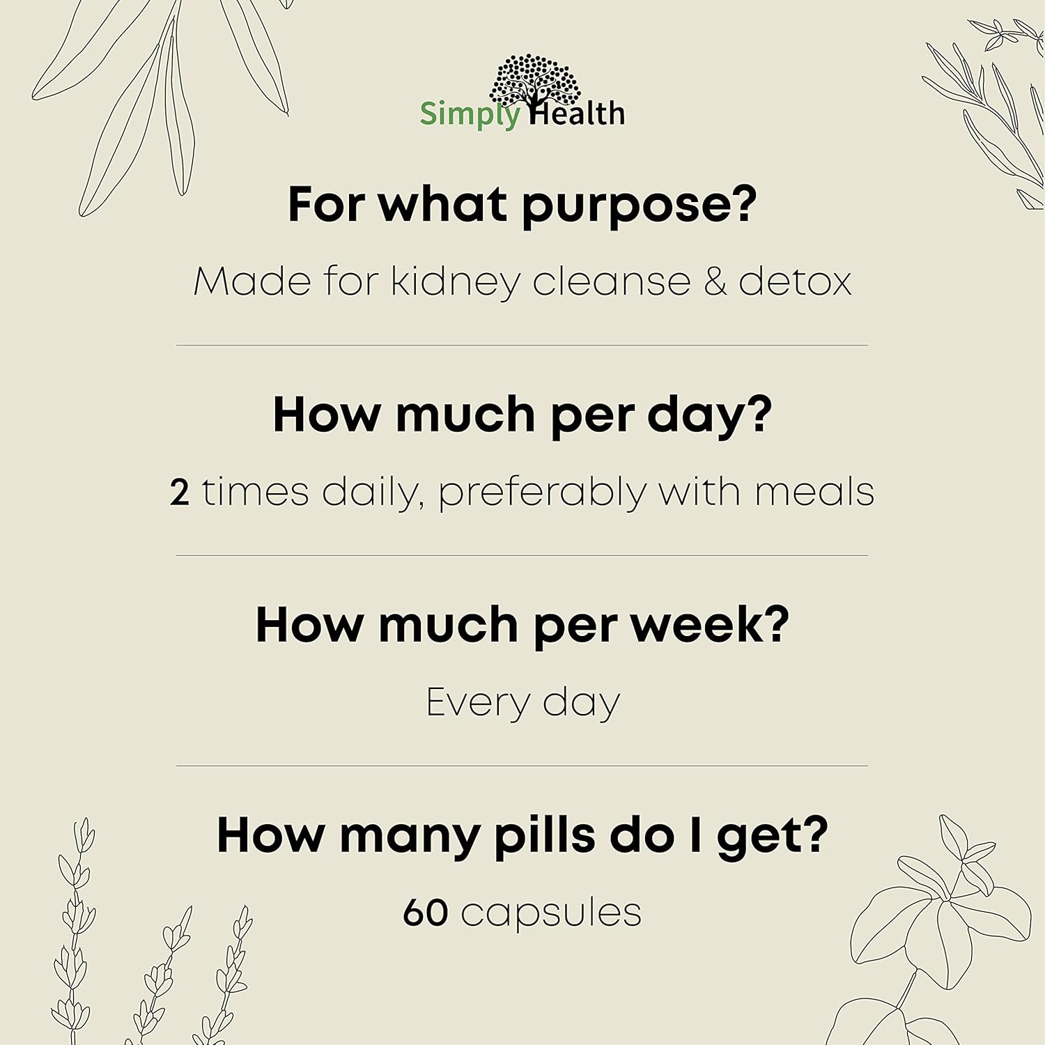 Organic Cranberry Kidney Cleanse Supplement - Supports Bladder & Urinary Tract Health - Natural Detox for Men & Women - GMP Certified - 60 Capsules