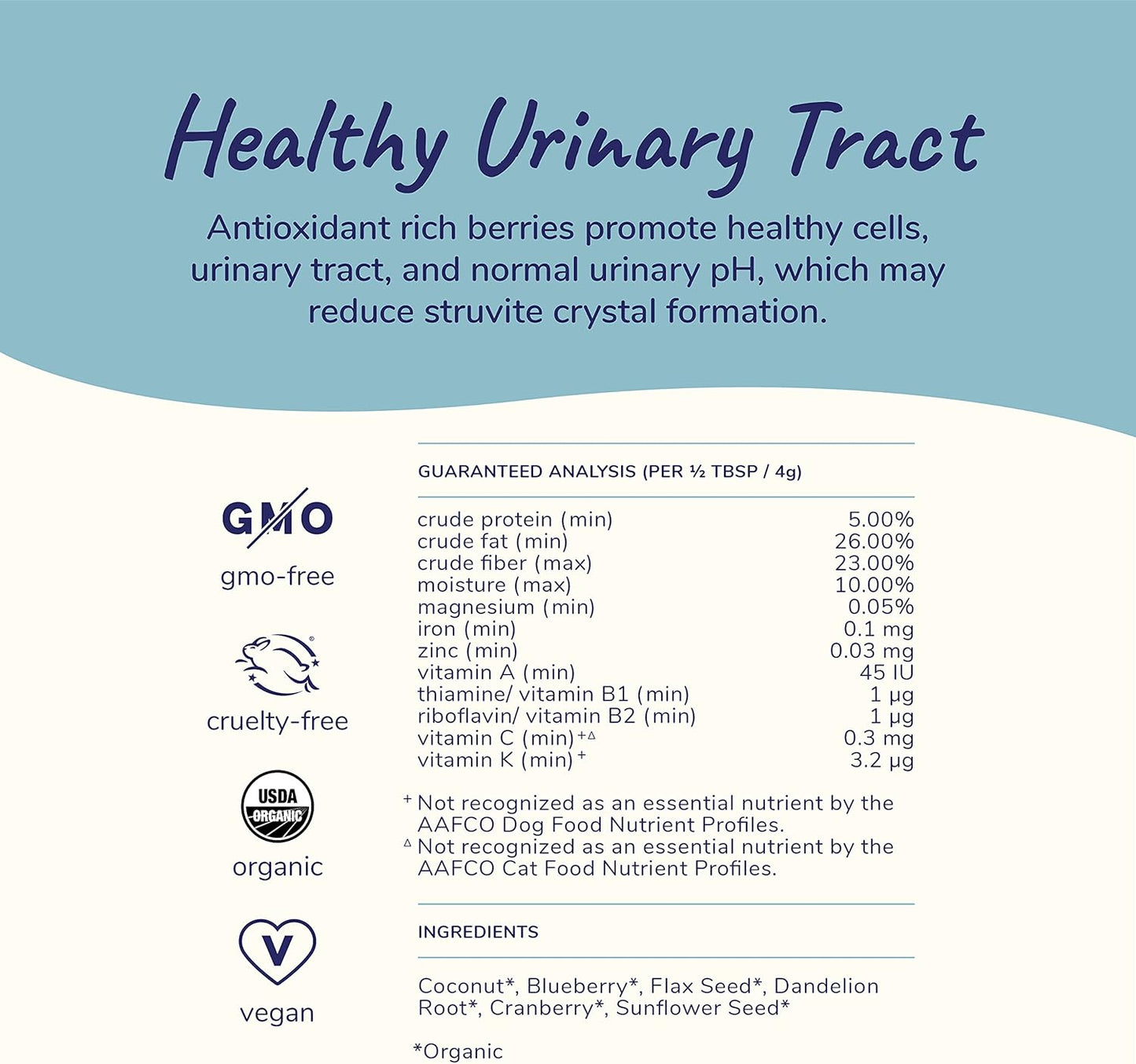 Organic Cranberry Supplement Powder for Dogs & Cats - Boost Immunity & Bladder Health - Natural Formula with Blueberry & Coconut - Small 4oz - Made in USA