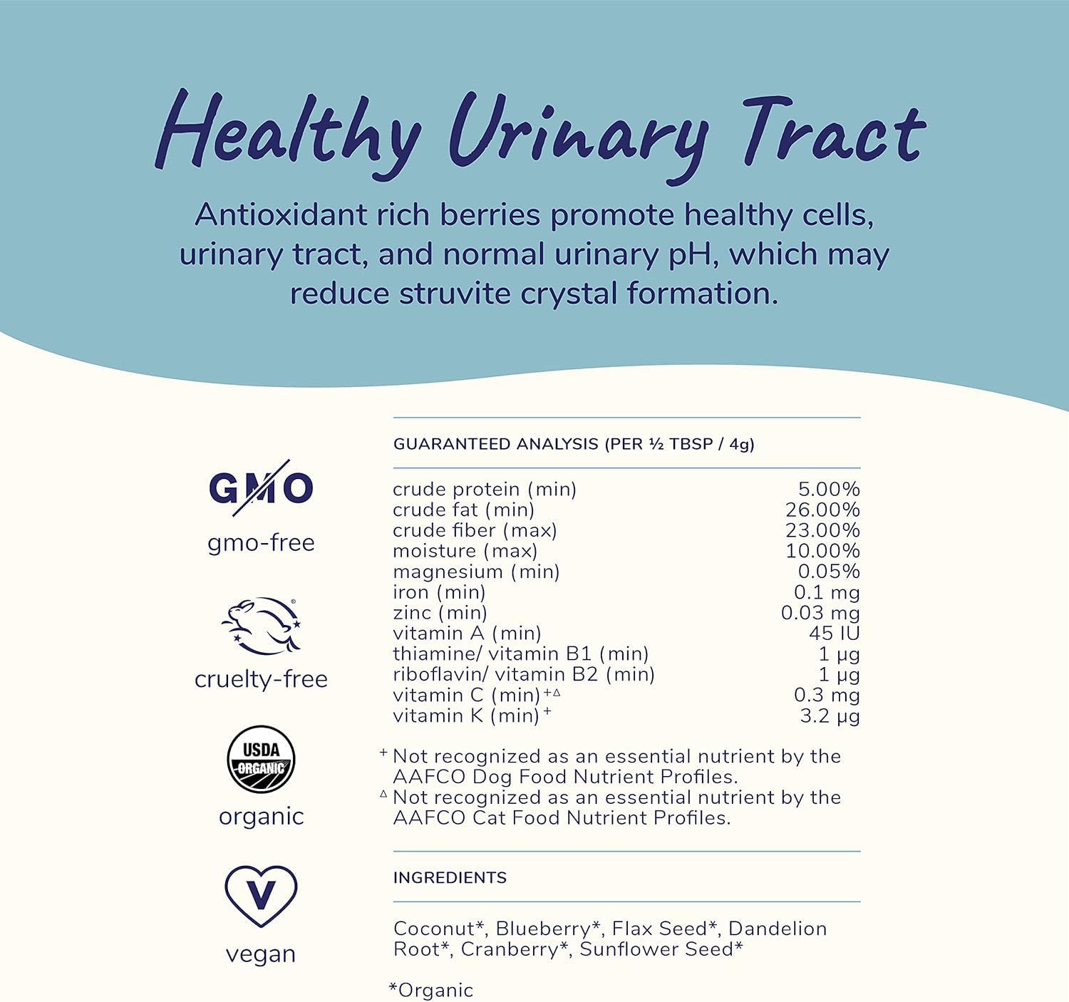 Organic Cranberry Supplement Powder for Dogs & Cats - Boost Immunity & Bladder Health - Natural Formula with Blueberry & Coconut - Small 4oz - Made in USA