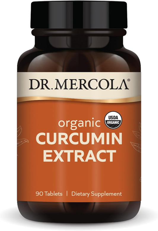 Organic Curcumin Extract Dietary Supplement - Dr. Mercola, 90 Tablets, Non-GMO, Certified USDA Organic, Promotes Healthy Inflammatory Response