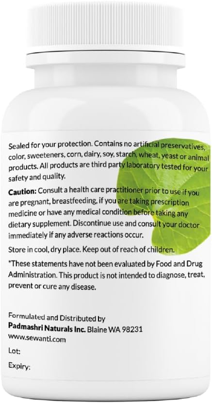 Organic Curcumin Extract with Black Pepper, Indian Long Pepper, and Ginger - 60 Vegan Capsules by Sewanti