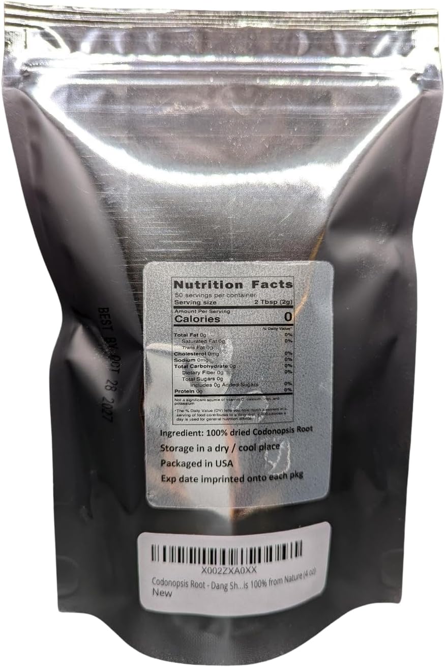 Organic Dang Shen Codonopsis Root Tea - 100% Natural Dried Radix Codonopsis (4 oz)