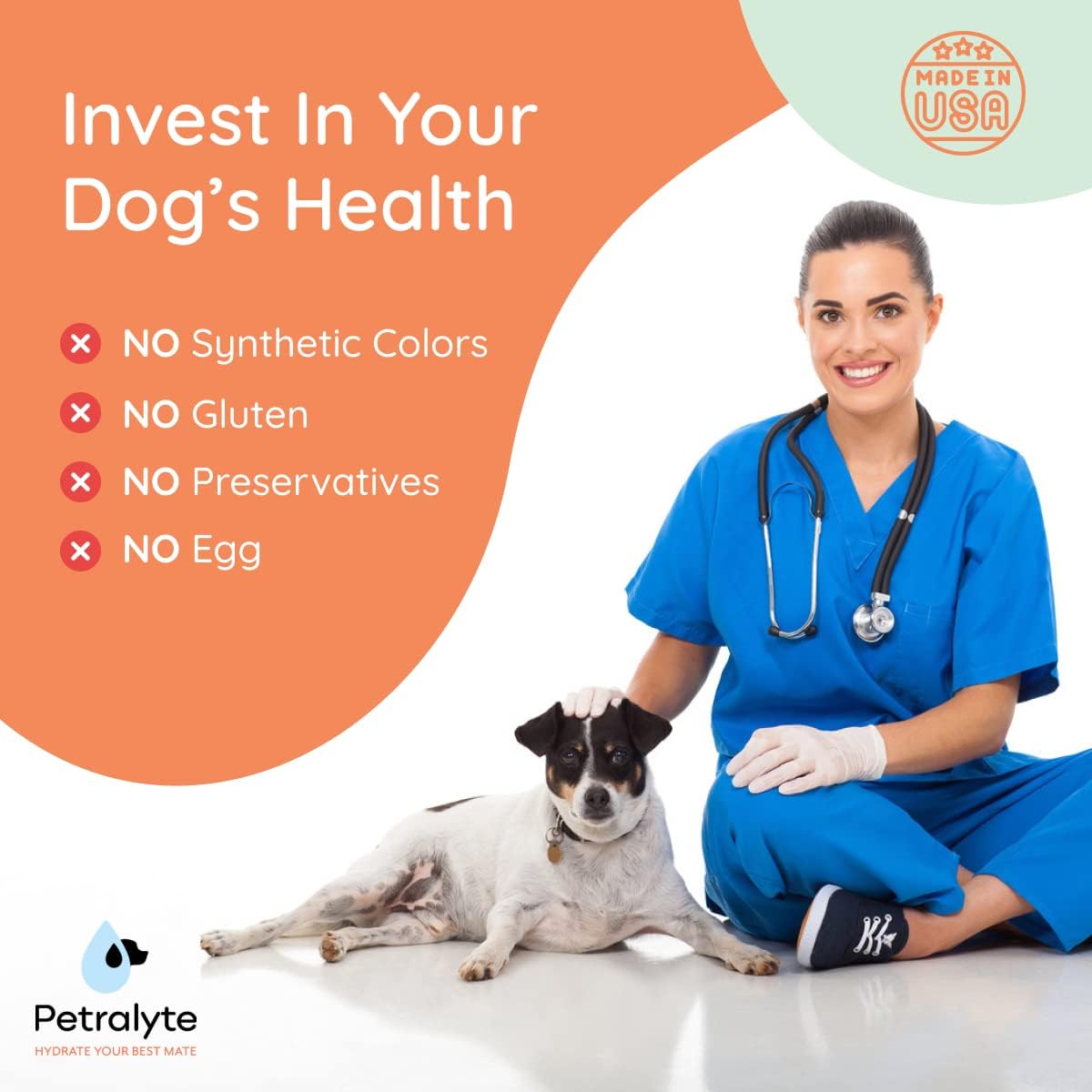 Organic Dog Electrolyte & Joint Supplement with Peanut Butter Flavor | All Natural Dog Vitamins for Inflammation & Mobility Support
