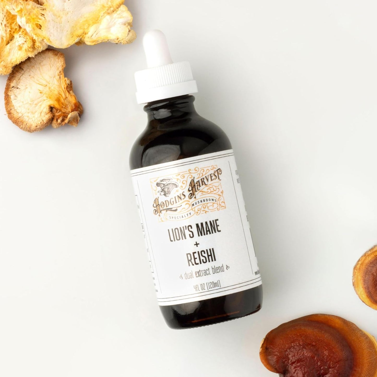 Organic Dual Extract Lion's Mane + Reishi Tincture | Grown on USA Farm | Extra-Concentrated (4 fl oz)