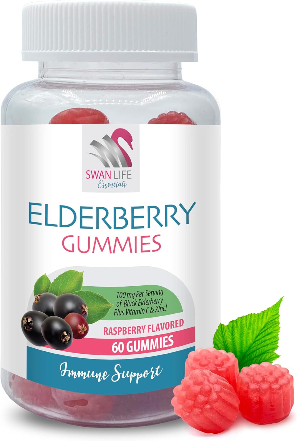 Organic Elderberry Immune Support Gummies for Women - 60 Count Botanical Supplement